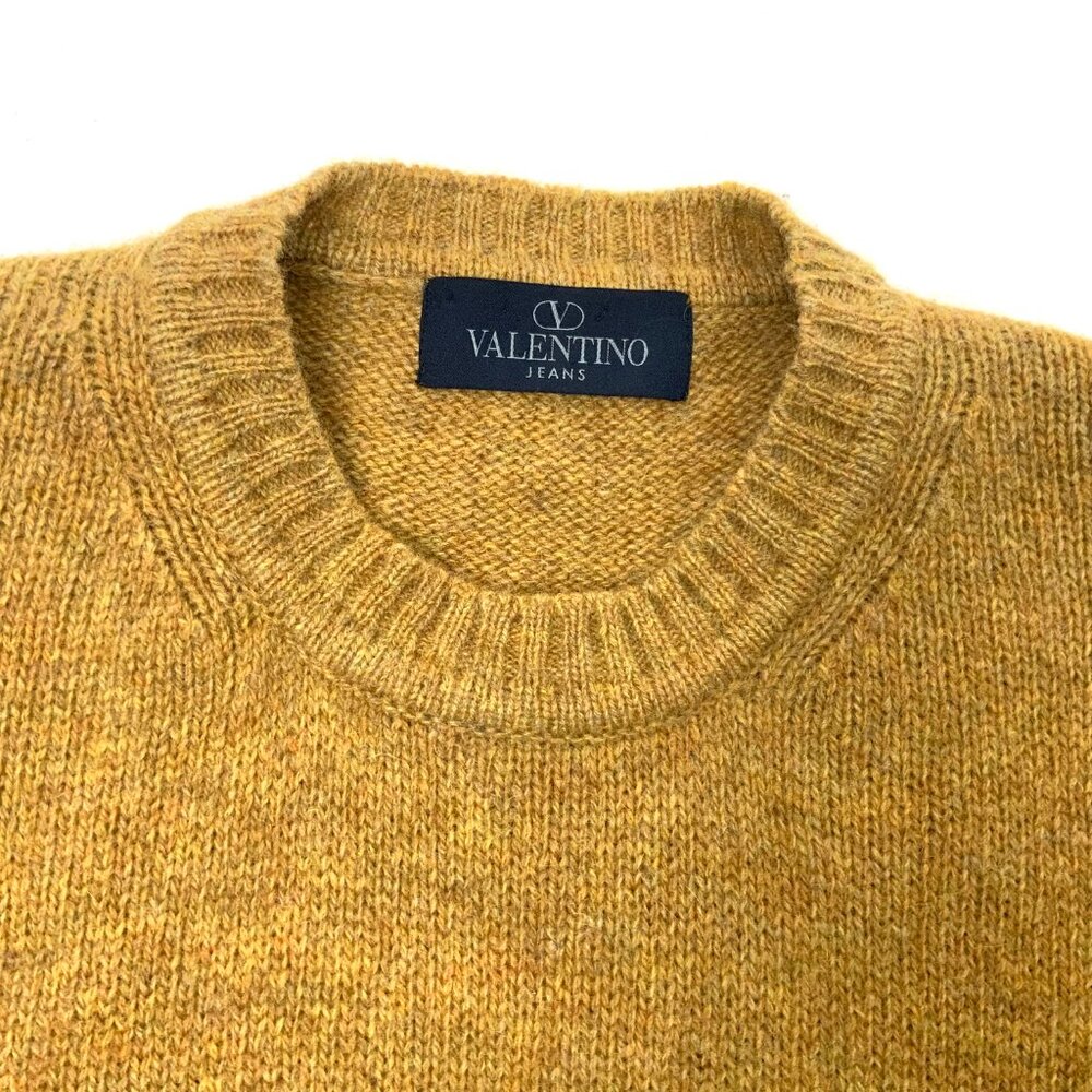 Valentino Jeans Vintage Virgin Wool Men's Knit Melange Crew Sweater Sz 52 (L-XL) - Picture 2 of 16